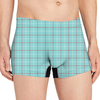 Blue White And Red Tattersall Print Men's Boxer Briefs