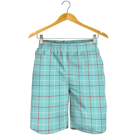 Blue White And Red Tattersall Print Men's Shorts