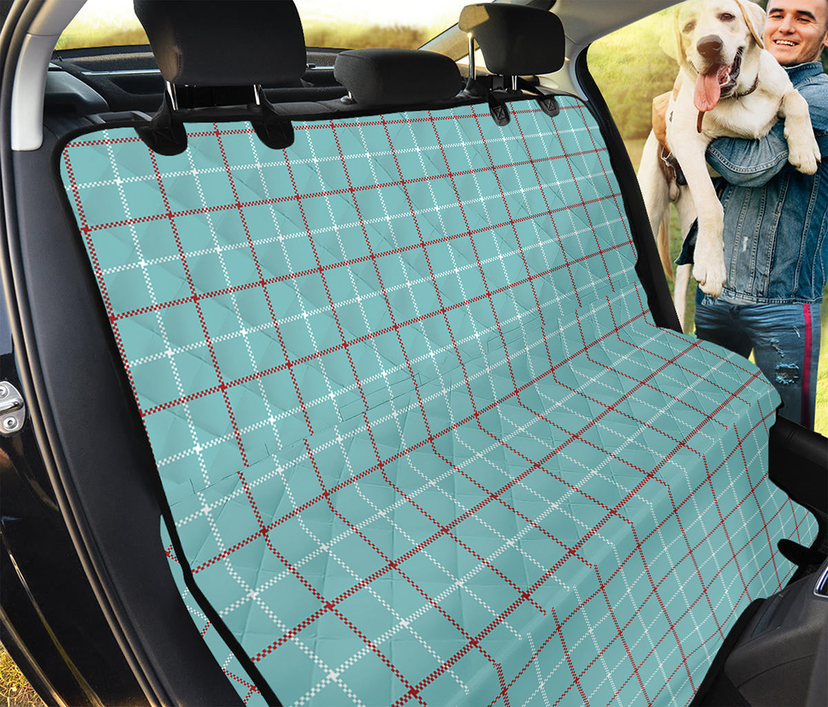 Blue White And Red Tattersall Print Pet Car Back Seat Cover