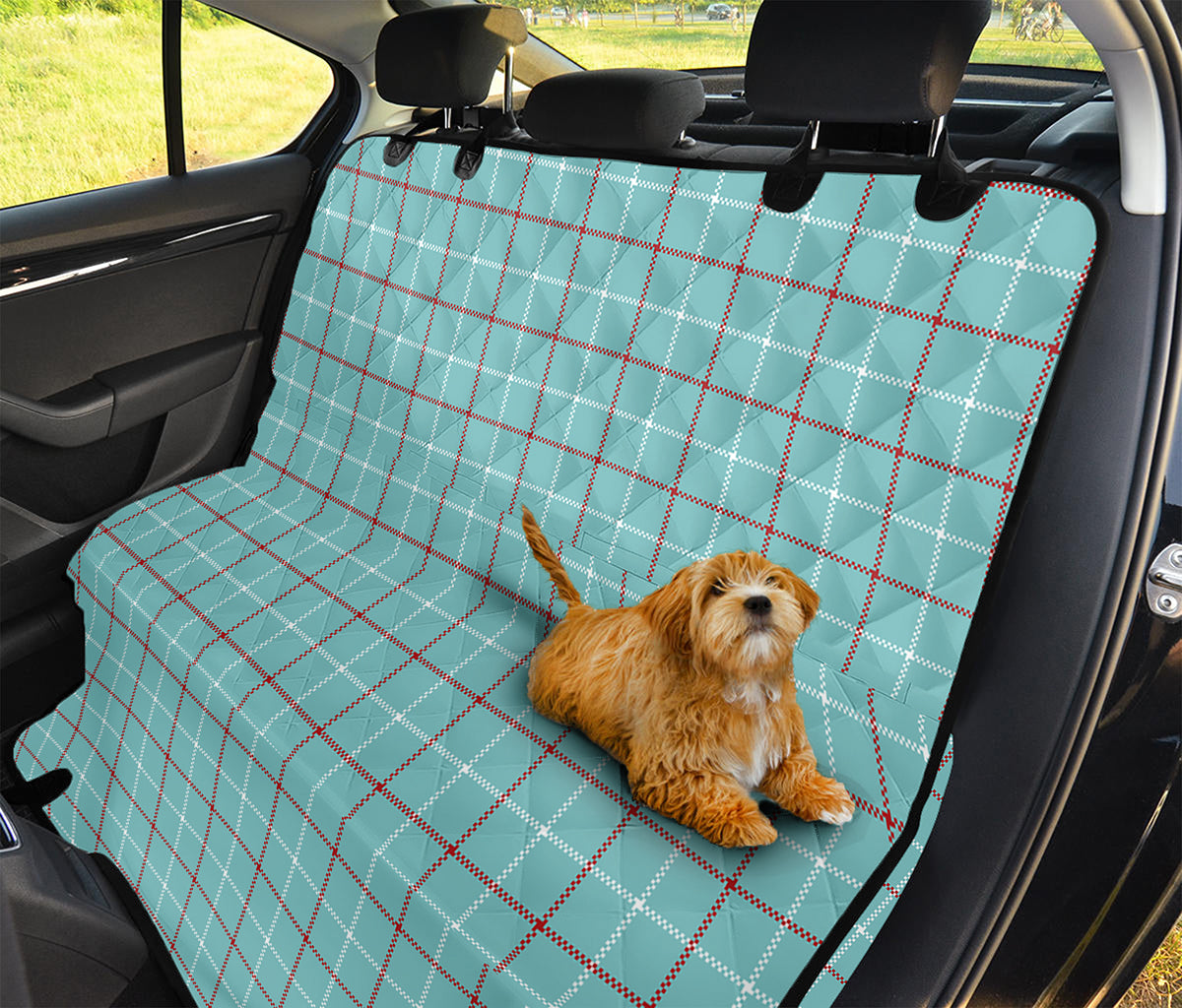Blue White And Red Tattersall Print Pet Car Back Seat Cover