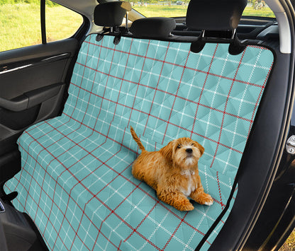 Blue White And Red Tattersall Print Pet Car Back Seat Cover