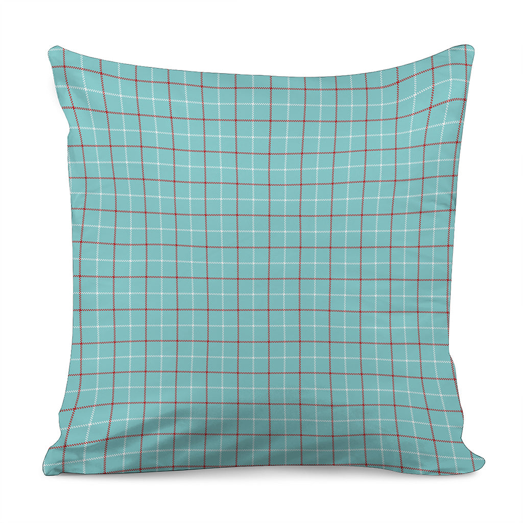 Blue White And Red Tattersall Print Pillow Cover