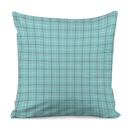 Blue White And Red Tattersall Print Pillow Cover