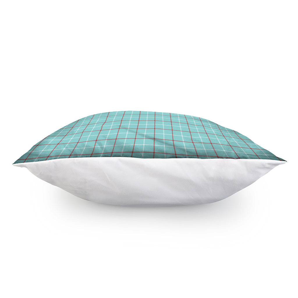 Blue White And Red Tattersall Print Pillow Cover