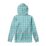 Blue White And Red Tattersall Print Pullover Hoodie