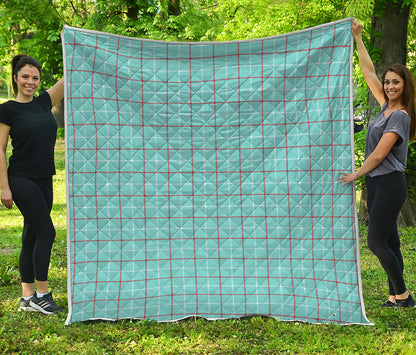 Blue White And Red Tattersall Print Quilt