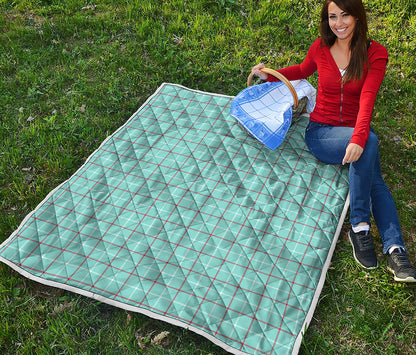 Blue White And Red Tattersall Print Quilt