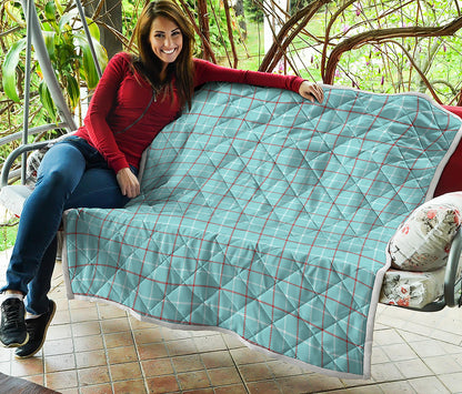 Blue White And Red Tattersall Print Quilt