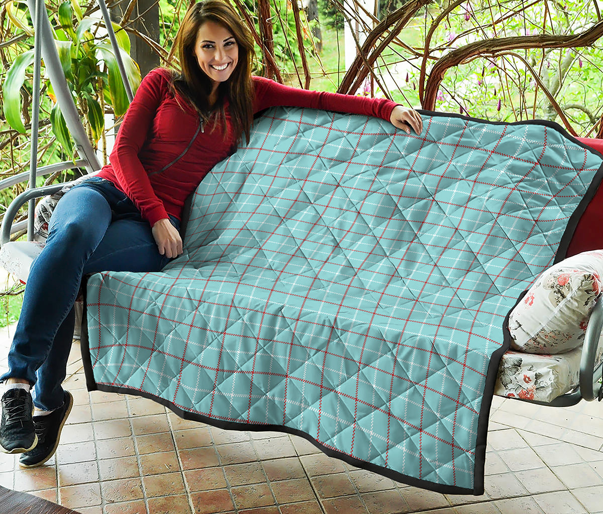 Blue White And Red Tattersall Print Quilt