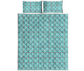 Blue White And Red Tattersall Print Quilt Bed Set