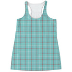 Blue White And Red Tattersall Print Women's Racerback Tank Top