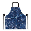 Blue White Marble Print Apron