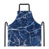 Blue White Marble Print Apron