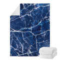 Blue White Marble Print Blanket