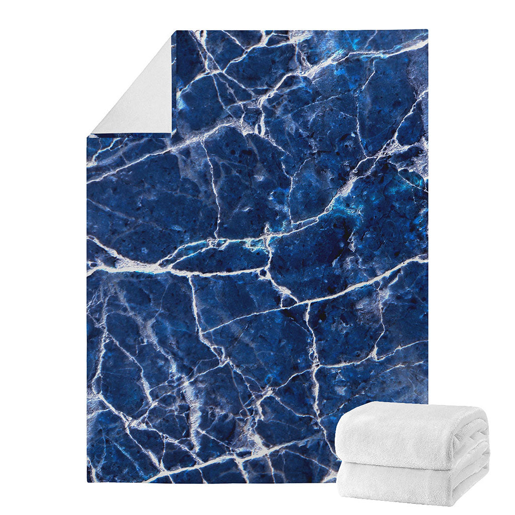 Blue White Marble Print Blanket