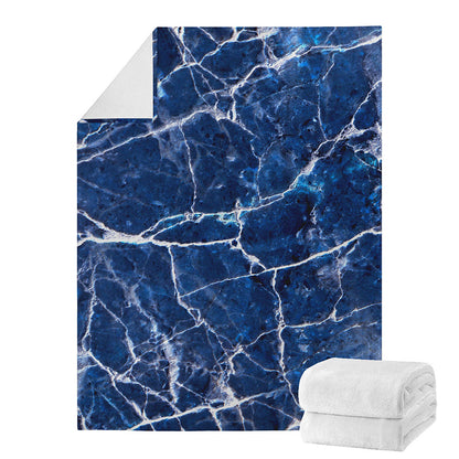 Blue White Marble Print Blanket