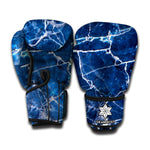 Blue White Marble Print Boxing Gloves
