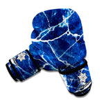 Blue White Marble Print Boxing Gloves