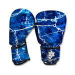 Blue White Marble Print Boxing Gloves