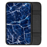 Blue White Marble Print Car Center Console Cover