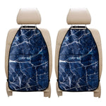 Blue White Marble Print Car Seat Organizers