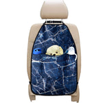 Blue White Marble Print Car Seat Organizers