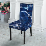 Blue White Marble Print Dining Chair Slipcover
