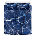 Blue White Marble Print Duvet Cover Bedding Set