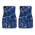 Blue White Marble Print Front Car Floor Mats