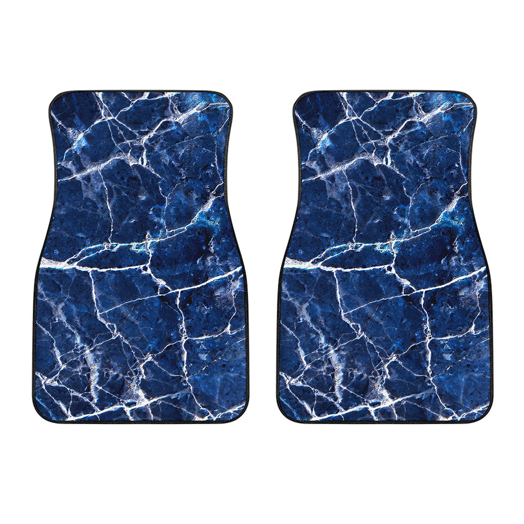 Blue White Marble Print Front Car Floor Mats