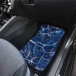 Blue White Marble Print Front Car Floor Mats