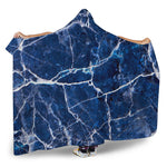 Blue White Marble Print Hooded Blanket