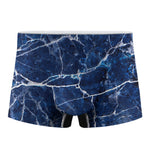 Blue White Marble Print Men's Boxer Briefs