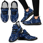 Blue White Marble Print Mesh Knit Shoes GearFrost