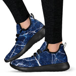 Blue White Marble Print Mesh Knit Shoes GearFrost
