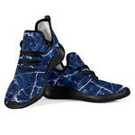 Blue White Marble Print Mesh Knit Shoes GearFrost