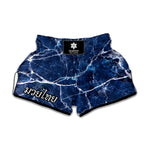 Blue White Marble Print Muay Thai Boxing Shorts