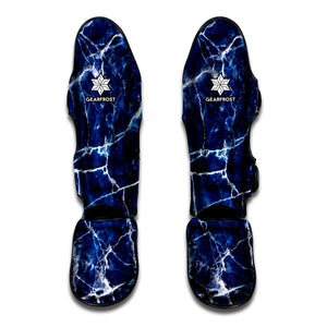 Blue White Marble Print Muay Thai Shin Guard