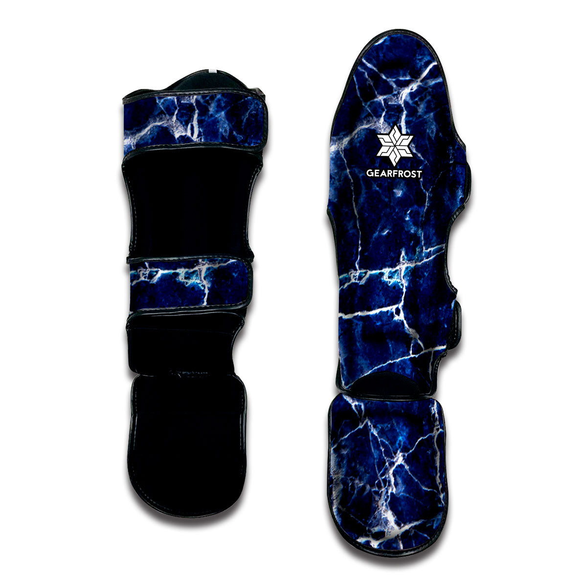 Blue White Marble Print Muay Thai Shin Guard