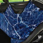 Blue White Marble Print Pet Car Back Seat Cover