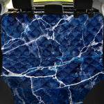 Blue White Marble Print Pet Car Back Seat Cover