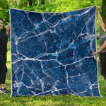 Blue White Marble Print Quilt