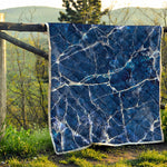 Blue White Marble Print Quilt