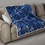 Blue White Marble Print Quilt