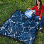 Blue White Marble Print Quilt
