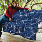 Blue White Marble Print Quilt