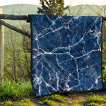 Blue White Marble Print Quilt