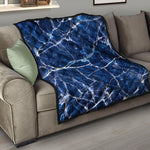 Blue White Marble Print Quilt
