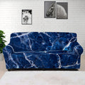 Blue White Marble Print Sofa Cover