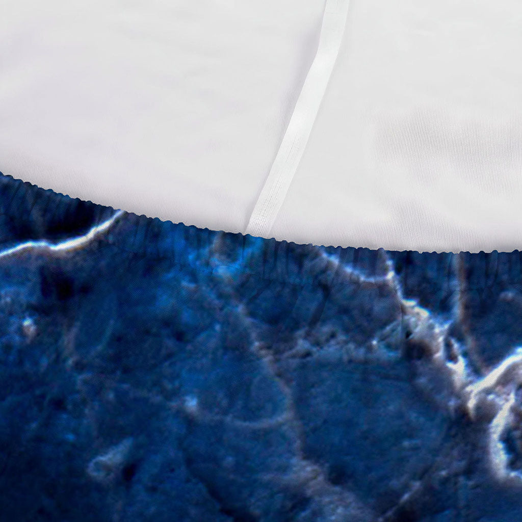 Blue White Marble Print Sofa Cover